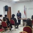Durante el recorrido, observaron materiales audiovisuales sobre el hallazgo del denominado Archivo del Terror.