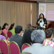 La doctora Sanabria fue la encargada de exponer el primer tema de la jornada.