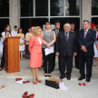 La coordinadora, abogada Andrea Arriola, explicó la campaña, la recolección y pintata de los zapatos y mencionó los nombres de las víctimas.