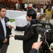 El coordinador general de la Coordinadora de Magistrados Judiciales del Fuero Laboral, doctor Jorge Barboza, siendo consultado sobre la actividad.