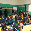 La titular de la Secretaría de Educación en Justicia, licenciada Amada Herrera, explicando los alcances del programa educativo de la Corte.