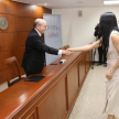 El juramento se llevó a cabo en la Sala de Conferencias del 9° piso del Palacio de Justicia de Asunción.