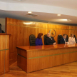 El titular de la CSJ, Eugenio Jiménez Rolón y los ministros Luis María Benítez Riera, Miryam Peña, Antonio Fretes, como también la defensora general, Lorena Segovia, y la fiscal general del Estado, Sandra Quiñonez, estuvieron presentes.