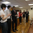 Ganadores de la Competencia Interuniversitaria de Juicios Orales, de la Universidad Católica Nuestra Señora de la Asunción.