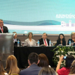 El presidente de la Asociación de Jueces del Paraguay (AJP), doctor Delio Vera Navarro, dando las palabras de apertura a uno de los paneles.