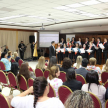 Funcionarios de la oficina de Mediación ofrecieron el momento artístico interpretando la musica Color Esperanza.