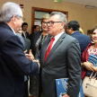 Presidente de la Corte saluda al magistrado Delio Vera, titular de la Asociación de Jueces del Paraguay.