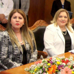 La coordinadora de capital de la Dirección de Mediación, Gloria Torres, y la directora de dicha dependencia, Gladys Alfonso de Bareiro.