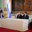 La máxima autoridad judicial, doctor Eugenio Jiménez Rolón, asistió en el juramento de los nuevos embajadores Juan Francisco Facetti y José Emilio Gorostiaga Peña.
