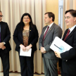 El ministro Alberto Martínez Simón y el director ejecutivo del CIEJ, Imbert Mereles, junto a los expositores de la jornada.