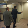 Luego se trasladó hasta el subsuelo del Palacio de Justicia para la inspección y habilitación de los trabajos de readecuación edilicia de los juzgados de la Niñez y de la Adolescencia y Penal de la Adolescencia.