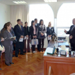 Los visitantes acudieron al despacho del ministro del máximo tribunal del país, doctor Luis María Benítez Riera quien destacó la importancia de la formación integral de los futuros profesionales