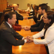 Antes de finalizar la ceremonia, se llevó a cabo el saludo protocolar de rigor con los ministros de la Corte Suprema de Justicia.