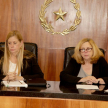Las juezas federales de Estados Unidos participando del encuentro. 