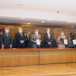 Suscribieron el acuerdo, la ministra de Justicia, Cecilia Pérez; la defensora general, Lorena Segovia; la fiscal general del Estado, Sandra Quiñónez; el ministro del Interior, Arnaldo Giuzzio; el comandante nacional, Luis Arias Navarro.