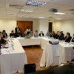 El encuentro se desarrolló en la sala de conferencias del octavo piso del Palacio de Justicia y es parte de las reuniones entre los representantes del Poder Judicial y las instituciones involucradas. 