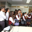 Los alumnos visitaron el despacho del juez del fuero Civil y Comercial Hugo Aníbal Becker Candia y se interiorizaron de los juicios en la citada área.