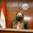 La ministra de Justicia, Ceciilia Perez, durante la conferencia de prensa que brindó al culminar la reunión.