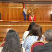 La doctora Gabriela Talavera, directora de la Dirección de los Derechos de la Propiedad Intelectual de la CSJ, fungió como moderadora de la actividad e hizo uso de la palabra al inicio del evento.
