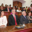 El ministro de la Corte Suprema de Justicia, doctor Sindulfo Blanco, el Senador Enrique Bacchetta y otras autoridades participaron del lanzamiento de la obra