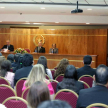 El presidente de la Corte Suprema de Justicia, Victor Manuel Núñez brindó palabras durante el acto.