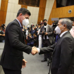 El ministro Manuel Ramírez Candia, felicitó al nuevo ministro de la Corte Suprema de Justicia, Víctor Ríos. 
