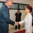 La ministra de la máxima instancia judicial y vicepresidenta primera de la Corte Suprema recibió en su llegada al presidente de Montenegro, Milo Djukanovic.