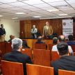 El juez Emiliano Rolón se encargó de disertar sobre el sistema penal paraguayo. Estuvo acompañado del Defensor General Adjunto, Paublino Escobar.
