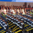 El titular de la CSJ, doctor César Diesel y el vicepresidente, Eugenio Jiménez Rolón participaron del desfile militar y policial en homenaje a la Fundación de Asunción.