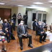 Magistrados participando en la Sala de Conferencias del Palacio de Justicia de Asunción.