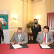 Suscribieron el acuerdo los titulares de ambas entidades, doctores Delio Vera Navarro y José Moreno Rodríguez.