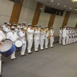La entonación del Himno Nacional Paraguayo estuvo a cargo de la Banda de Músicos de la Armada Nacional y el Pelotón de Grumetes de la Marina.