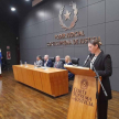 La secretaria general de la CSJ, Ximena Martínez dando lectura a la nómina de abogados.