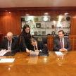 El vicepresidente primero de la Corte Suprema de Justicia, Luis María Benitez Riera, y el ministro Manuel Ramírez Candia también firmaron el acuerdo.