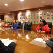 La reunión contó con la participación del presidente de la Corte Suprema, Eugenio Jiménez Rolón, en compañia de los ministros Luis María Benítez Riera, Carolina Llanes y Alberto Martínez Simón. 