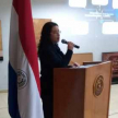 Carolina Báez expuso sobre los medios de comunicación judicial.