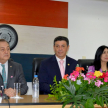 El ministro Ríos estuvo acompañado del licenciado Yamil Admén, director General de Recursos Humanos y la abogada Miryan Felisa Alegre Jara, presidenta del Consejo de Administración.