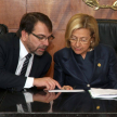 Fiscal adjunto Ricardo Merlo y doctora Alicia Pucheta, en el curso.