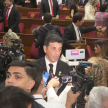 El ministro de la máxima instancia judicial doctor Víctor Ríos, dió una entrevista a los medios presentes.