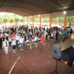 Parte de la comunidad de Roque González participó del acto a los ministros.