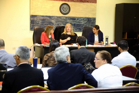 Juicio oral desarrollado en el Palacio de Justicia de Asunción.