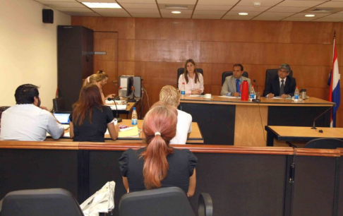 Imágen de un juicio oral y público desarrollado en el Palacio de Justicia