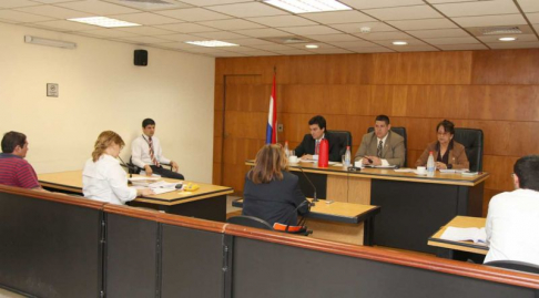 Imágen de un juicio oral y público desarrollado en el Palacio de Justicia