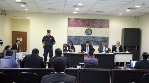 Imágen de un juicio oral y público desarrollado en el Palacio de Justicia