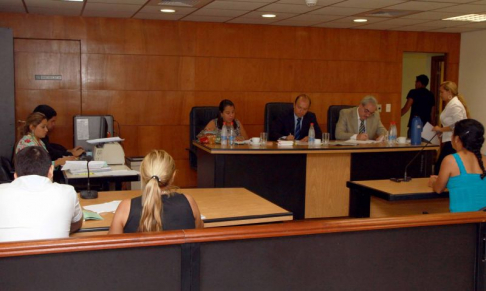 Imágen de un juicio oral y público desarrollado en el Palacio de Justicia