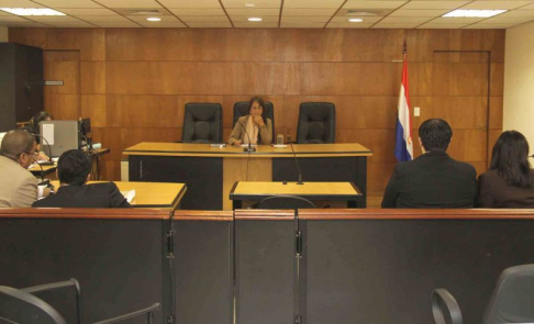 Imágen de un juicio oral y público desarrollado en el Palacio de Justicia