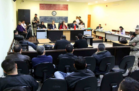 Imagen de un juicio oral desarrollado en el Palacio de Justicia de Asunción