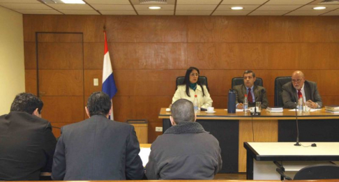 Imágen de un juicio oral y público desarrollado en el Palacio de Justicia