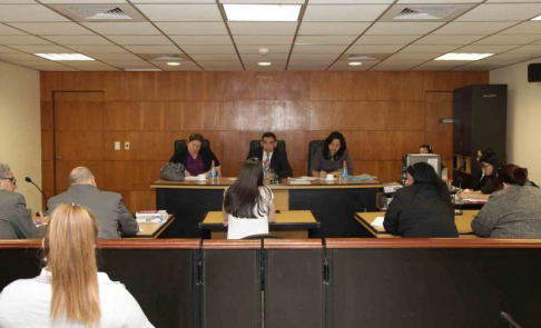 Imágen de un juicio oral y público desarrollado en el Palacio de Justicia