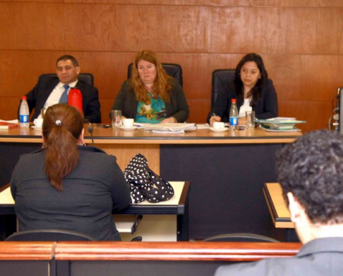 Imágen de un juicio oral y público desarrollado en el Palacio de Justicia de Asunción